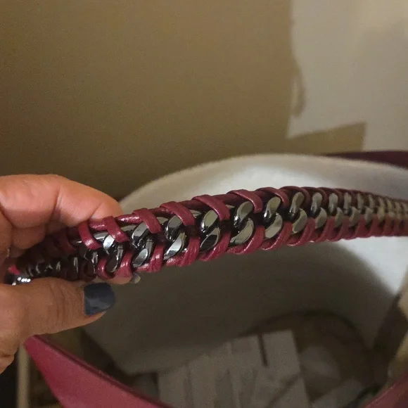 Rebecca Minkoff Burgundy Bucket Tote Bag - Picture 2 of 8